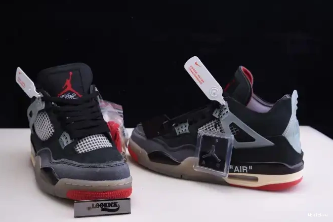 Cheap TBK Off CV9388-001 Air x Bred White Retro 4 Jordan 0524